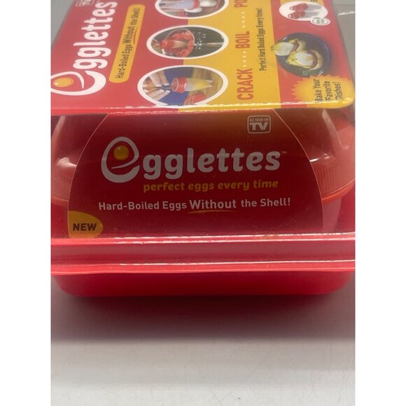 Egglettes hard-boiled egg without shell set of 4 crack boil pop red white READ N - Picture 6 of 6